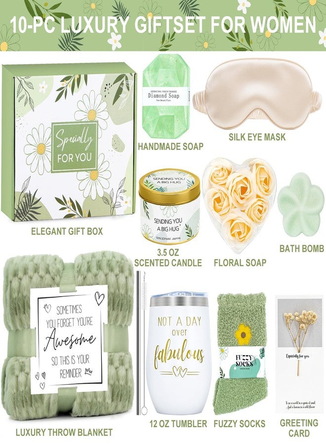 RidaaFri Birthday Gifts for Women, Self Care Gift Get Well Soon Gifts Basket for Women, Flower Relaxing Spa Gift Basket Bath Set,Unique Luxury Self Care Box Gift for Mom Her Wife Sister Girlfriend, Girl Friend - Image 2